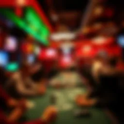 A bustling poker room ambiance showcasing intense gameplay.