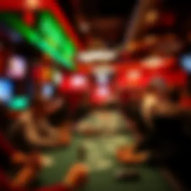 A bustling poker room ambiance showcasing intense gameplay.