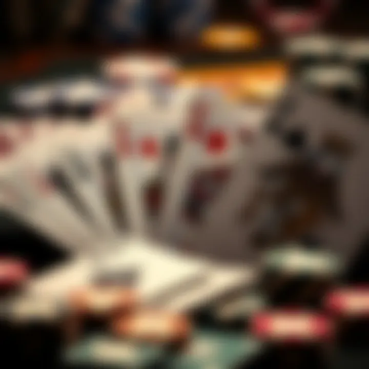 A variety of casino playing cards representing different game types and styles
