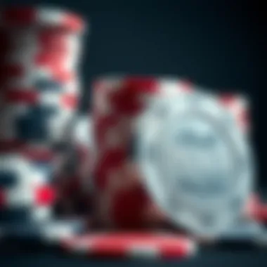 Close-up of poker chips showcasing their intricate designs
