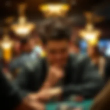 A player deep in thought during a high-stakes poker game