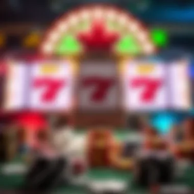 A creative representation of the relationship between online gambling trends and YouTube slot videos.