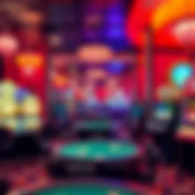 Interior gaming area highlighting diverse gaming tables and slots