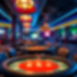 A vibrant view of the poker tables at Fort McDowell Casino