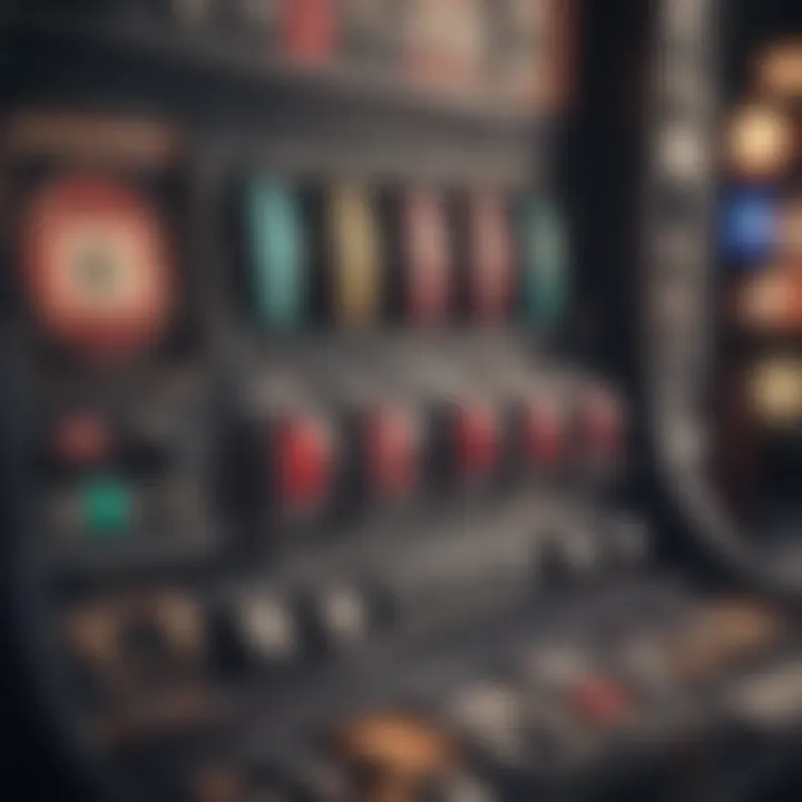 Close-up of HHR slot machine controls and interface