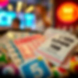 Variety of lottery tickets on display