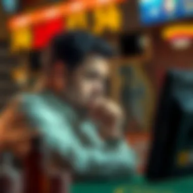 A thoughtful bettor analyzing boxing match statistics