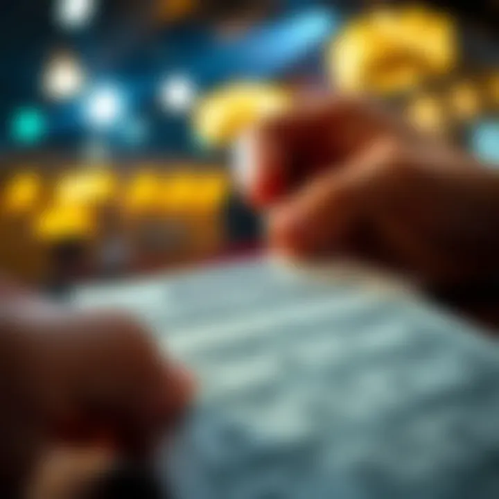 Close-up of a sports betting slip for boxing