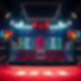 Boxing ring with betting odds displayed