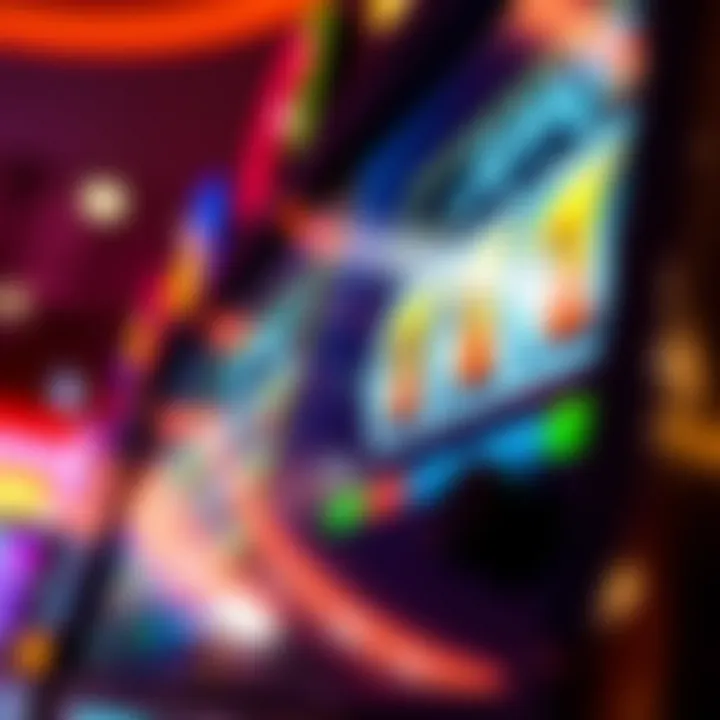 Close-up of a screen showing a jackpot animation lighting up