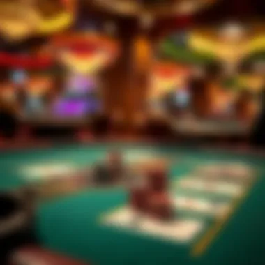 A close-up of a poker table with unique game options