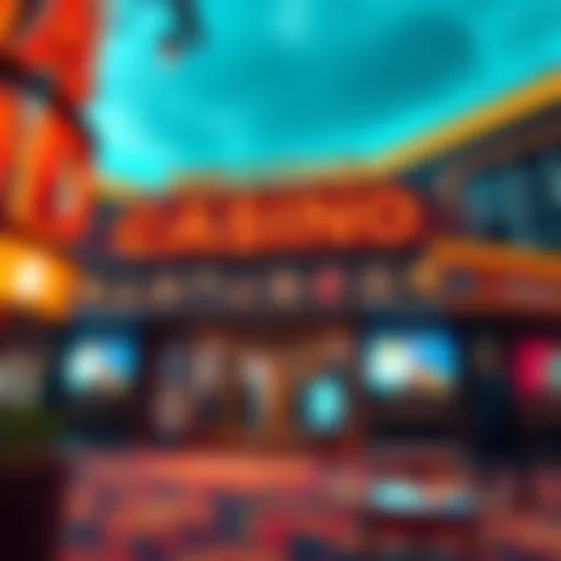 Lava Gold Casino entrance showcasing digital signage