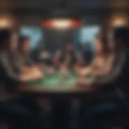 Omaha poker table with players engaged