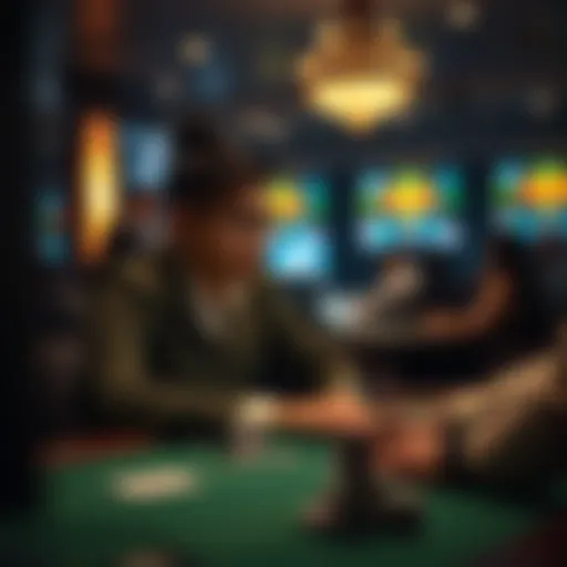 A focused player at an online poker table