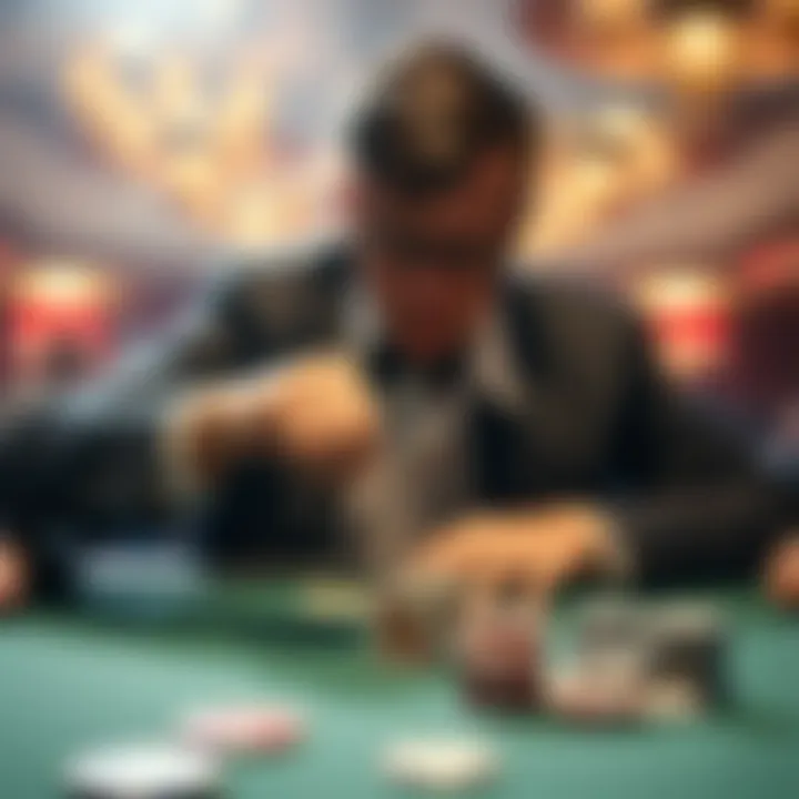 A strategic poker move being executed