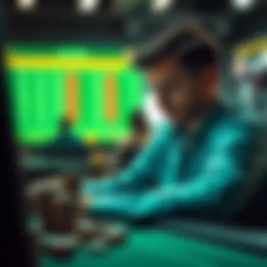Person analyzing betting strategies