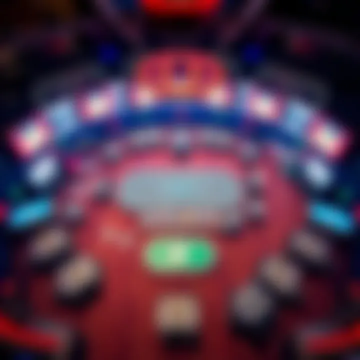 An aerial view showcasing the layout of the Motor City Casino tournament area