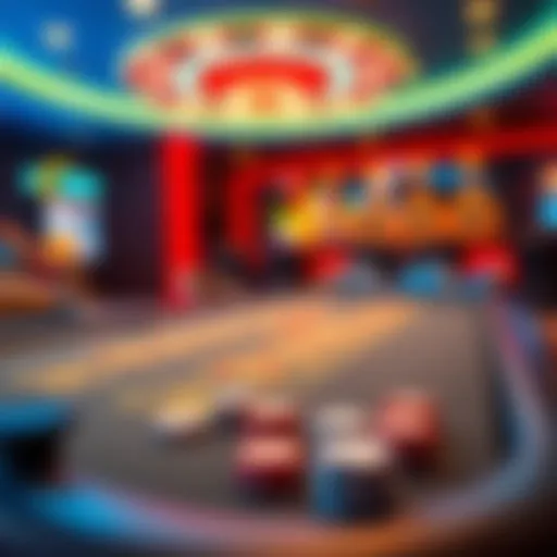 Virtual gaming table with vibrant graphics