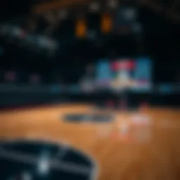 Basketball court with a betting screen