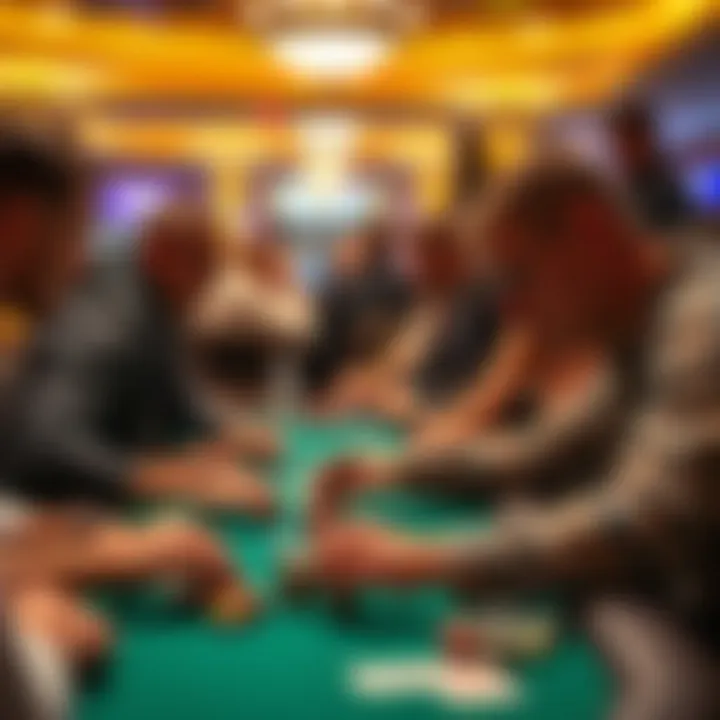 Players engaged in a strategic poker game, showcasing concentration and skill