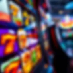 A close-up of a slot machine with vibrant graphics