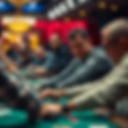 A vibrant poker tournament in Romania showcasing players in action