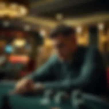 Player Deep in Thought A player contemplating a move at a poker table