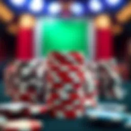 Poker chips stacked ready for a game