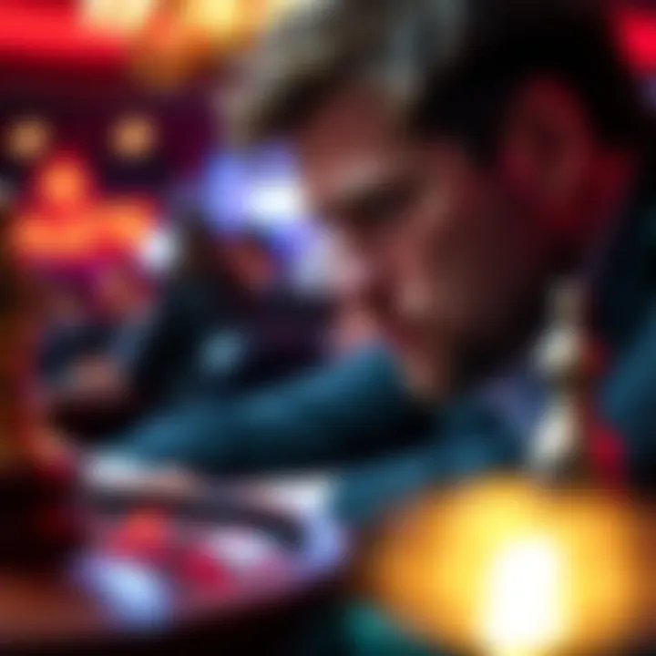 Close-up of a player contemplating their next bet