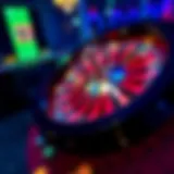 Roulette wheel spinning with vibrant colors