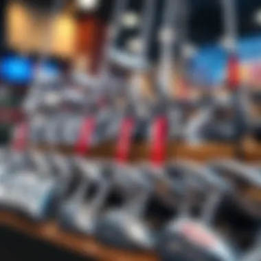 Variety of golf clubs on display