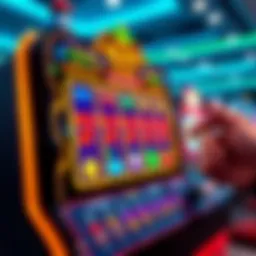 Engaging slot machine interface with vibrant graphics