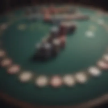 A poker table set up with chips and cards ready for a game