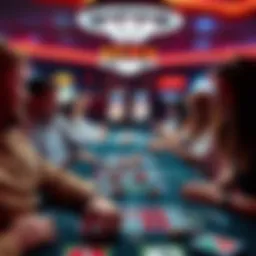 Keno players at a vibrant gaming table in Atlantic City casino