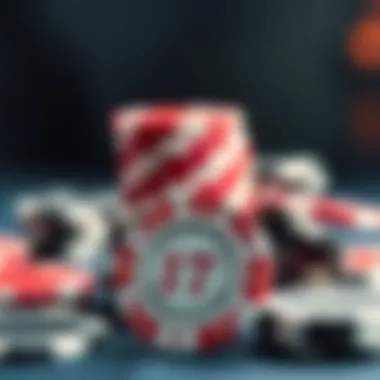 Detailed view of unique poker chip designs