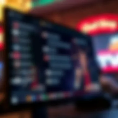 A close-up of a computer screen displaying chat messages and user engagement