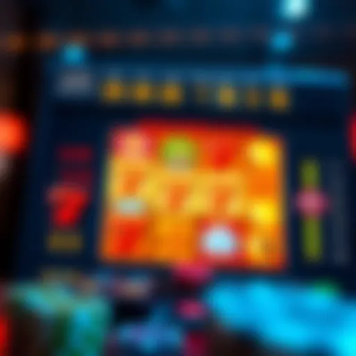 Illustration of a digital slots interface showcasing progressive jackpots.