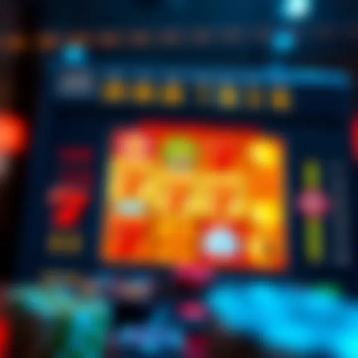 Illustration of a digital slots interface showcasing progressive jackpots.