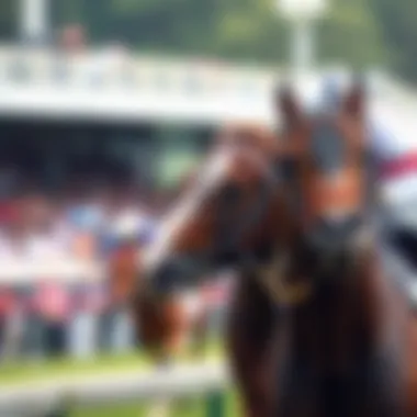 A detailed close-up of a jockey riding a horse during a race