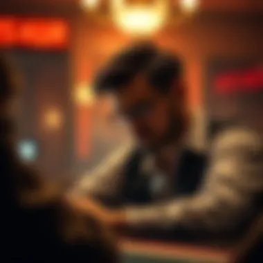 A contemplative moment, illustrating the psychological warfare in poker.