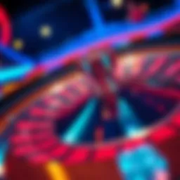 A vibrant roulette wheel spinning