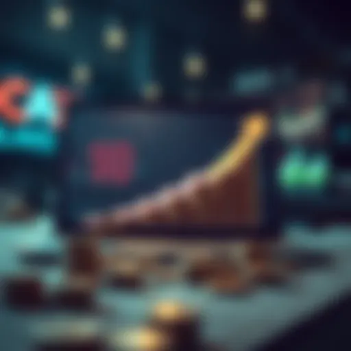 Conceptual illustration of online investment growth