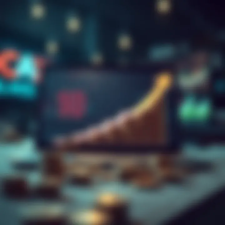 Conceptual illustration of online investment growth