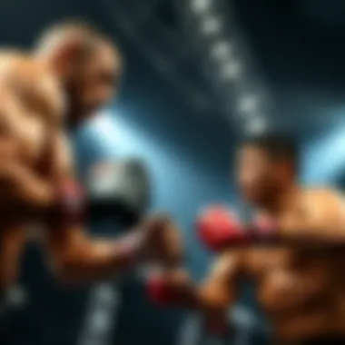 Dynamic UFC fight scene showcasing intensity