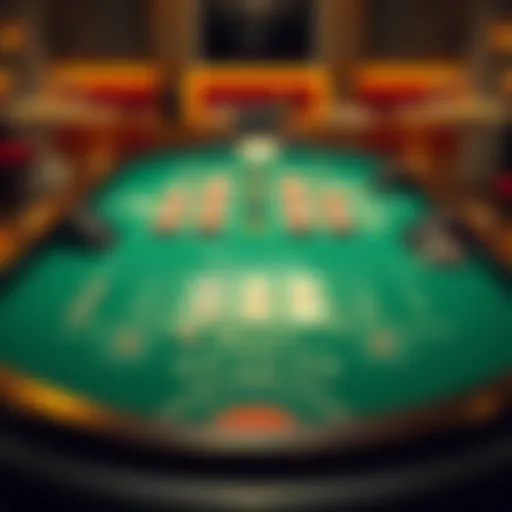 Baccarat table layout showcasing betting areas