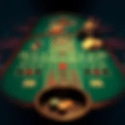 Detailed layout of a standard craps table showcasing its dimensions