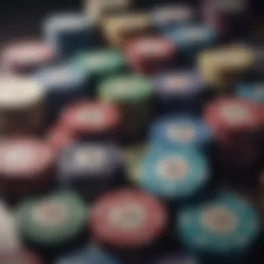 Diverse Poker Chip Collection Illustration of various poker chips in different colors and denominations