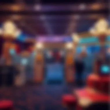 Casino entrance with security checkpoints