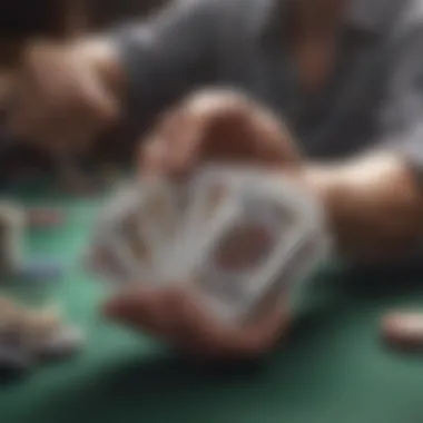 Card Holding Mechanics in Poker Illustration of card holding mechanics in poker